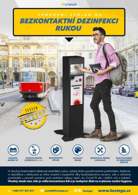 Venkovní provedení dezinfekčního stojanu H-Check
